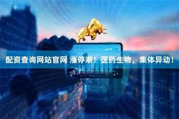 配资查询网站官网 涨停潮！医药生物，集体异动！
